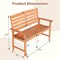 Costway Wooden Garden Bench 2-Person Patio Loveseat with Slatted Backrest Natural